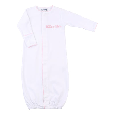Little Sister Embroidered Converter Baby Gown