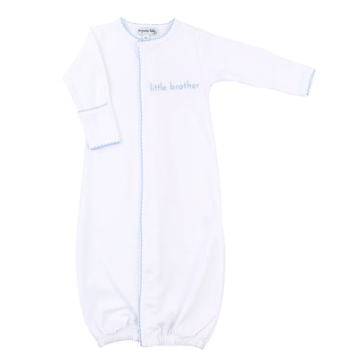 Little Brother Embroidered Converter Baby Gown