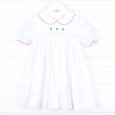 Christmas Eve Embroidered White Dress