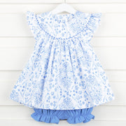 Bunny Blooms Lucy Bloomer Set White and Blue