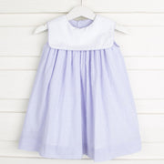 Lavender Swiss Dot Bib Collared Dress