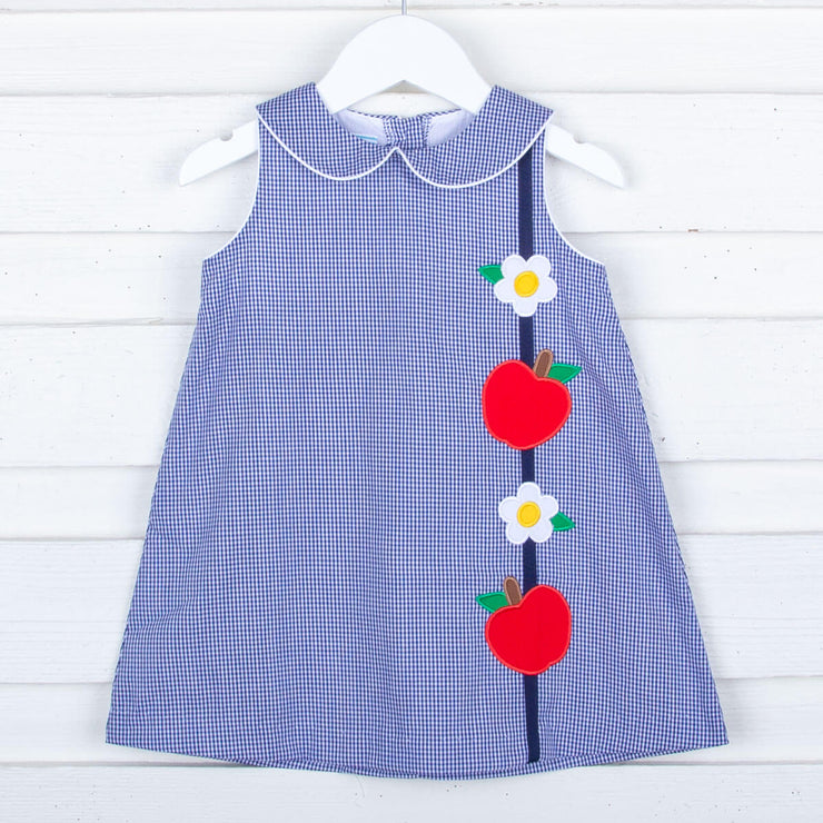 Apple and Daisy Navy Check Sally Dress – Smocked Auctions
