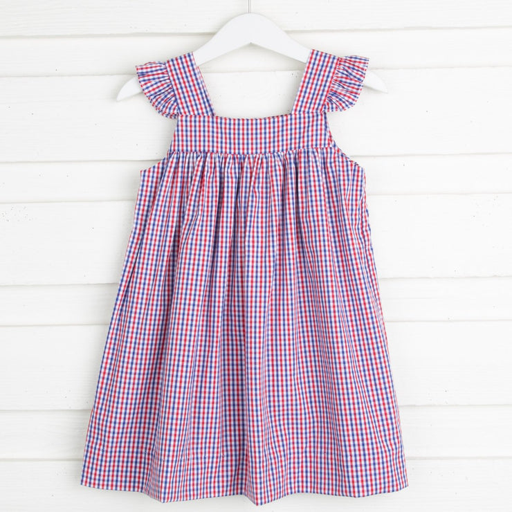 Amy Dress Red and Blue Plaid