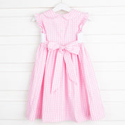Bunny Bum Smocked Collared Dress Pink Check