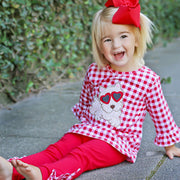 Heart Puppy Red Gingham Milly Legging Set
