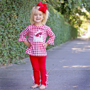 Heart Puppy Red Gingham Milly Legging Set