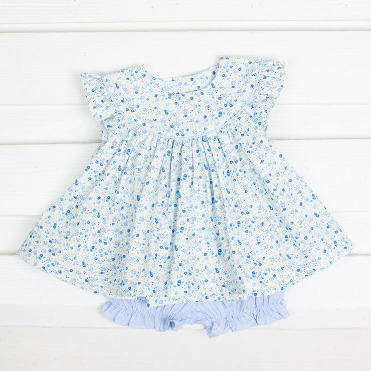 Blue Tiny Floral Lucy Bloomer Set 