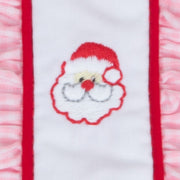 Center Embroidered Santa Bloomer Set Light Pink Gingham