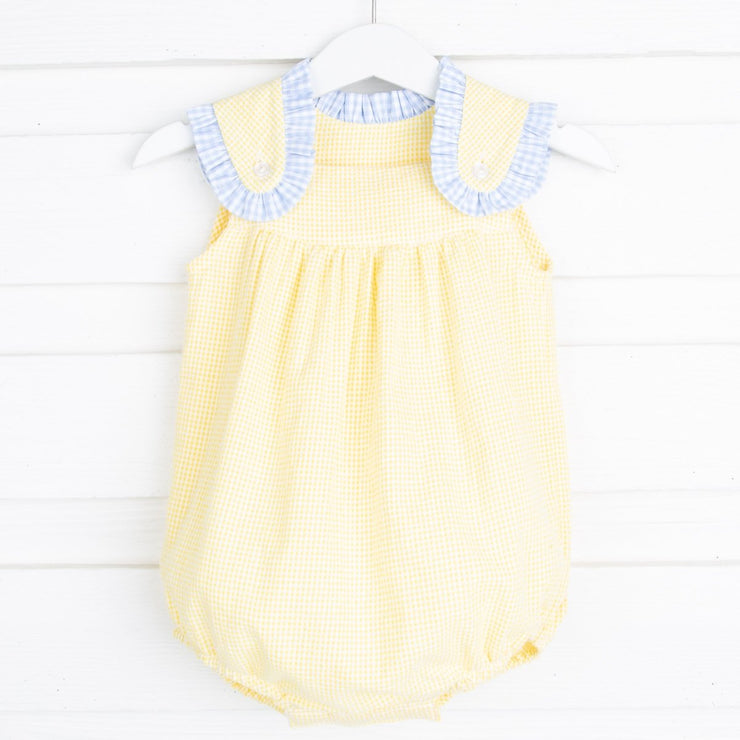 Gingham Lulu Bubble Yellow and Blue