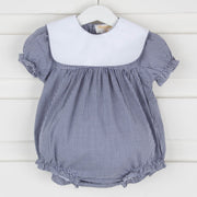 Girls Collared Bubble Navy Gingham 