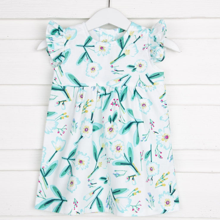 Timeless Treasures Anna Dress White and Mint