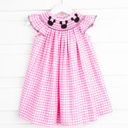 Mouse Ears Smocked Pink Dress