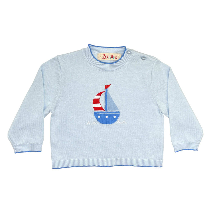 Sailboat Blue Knit Sweater