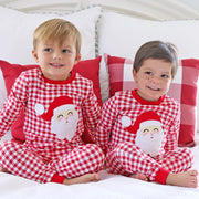 Happy Santa Red Gingham Pajamas